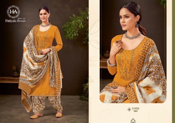 Harshit Patiyala Beauty Cotton Self Embroidery Designer Dress Material